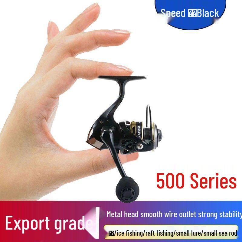 Mini Stainless Steel Fishing Reel – All-Metal Design for Raft, Ice, and Surf Fishing.