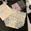 Ladies Spring and Summer New Sexy Lace Solid Color High Waist V-shaped Mini Belly Cotton Crotch Comfortable Briefs