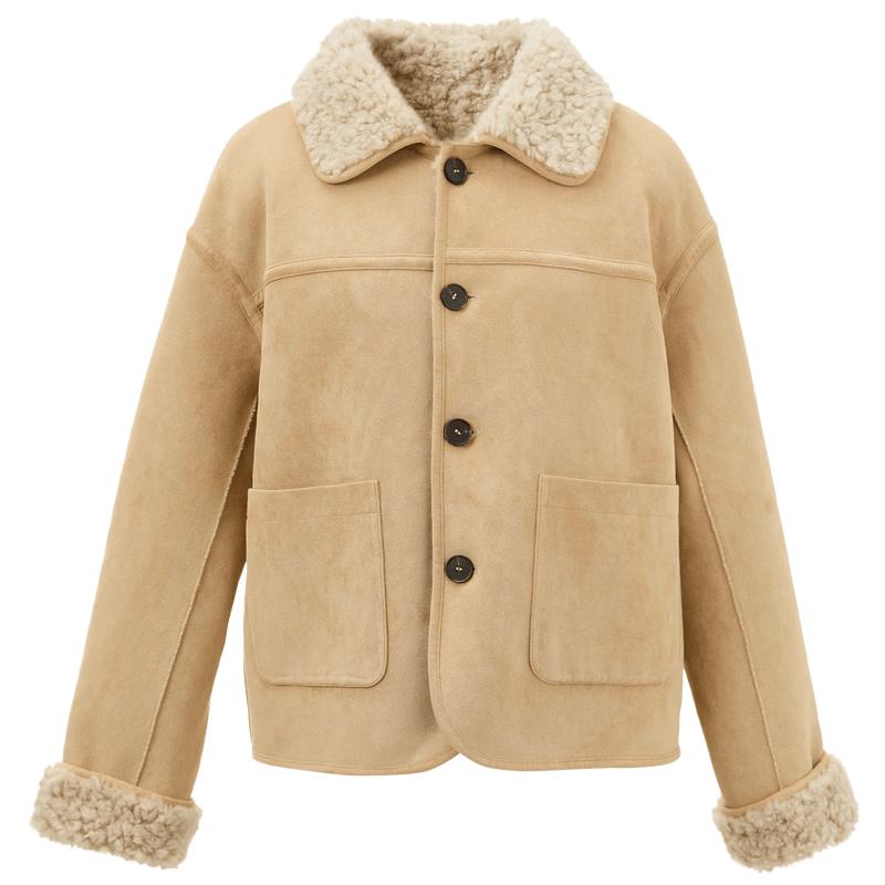 Sancai Winter Faux Fur Lapel Coat