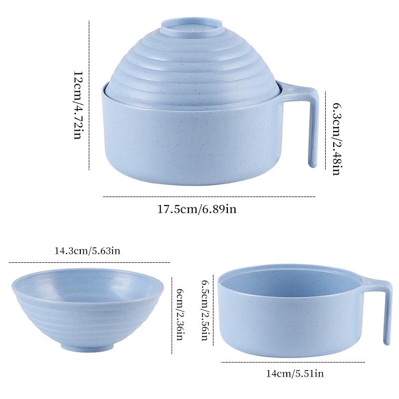 ZISIZ Nordic Style Lidded Instant Noodle Bowl Set