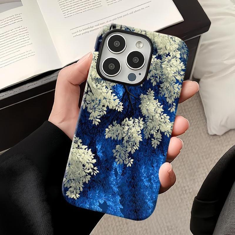 Blue Flowers for Apple 17promax Cartoon Cute for IPhone16pro Lens All-inclusive 15 New Style 14