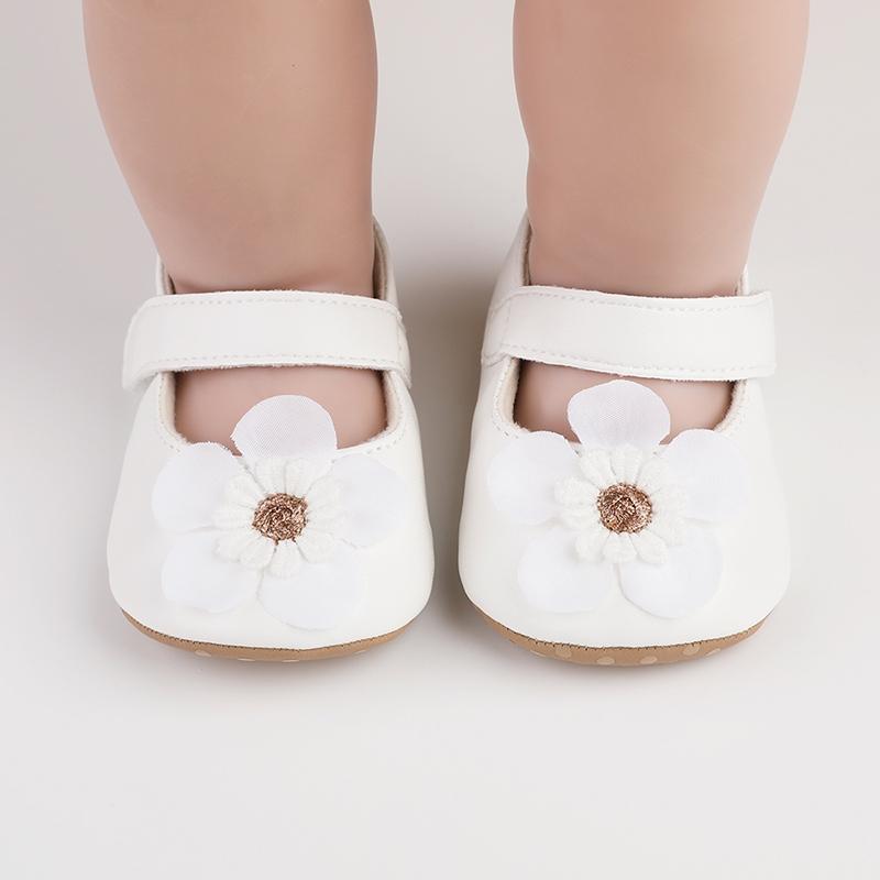 Baby Girls Shoes Kids Soft Comfortable Retro Daisy Flowers Design Soft Bottom Non-Slip Toddler Shoes