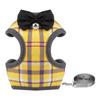 Classic Plaid Cat Rabbit Harness and Leash Set Breathable Pet Harnesses with Bow for Bunny Kitten Rabbits Accessories Clothes
