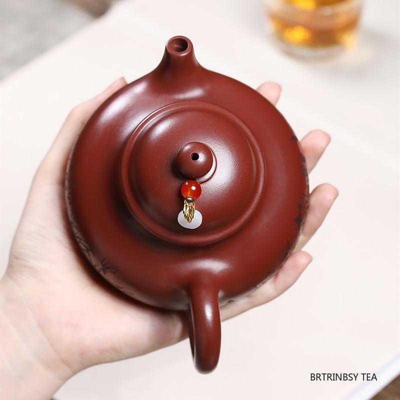 270ml Chinese Yixing Purple Clay Teapot Tradition Handmade Flowers Tea Pot Household Beauty Tea Infuser Kettle Zisha Teaware
