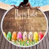Easter Eggs Round Beach Towel with Tassels For Boys Girl Easter Gifts Microfiber Soft Sand Proof Absorbent Circle Swim Towel