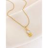 Necklace Women's Summer Aurora Miniature Zirconium New Titanium Steel Necklace Fashion Accessory High-end Lockbone Chain