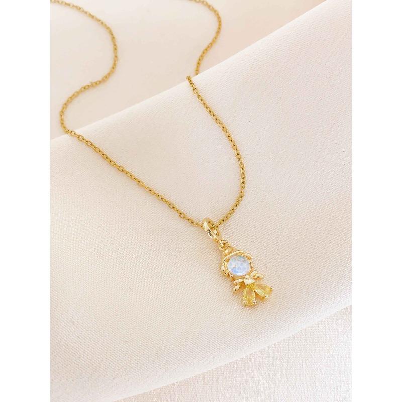 Necklace Women's Summer Aurora Miniature Zirconium New Titanium Steel Necklace Fashion Accessory High-end Lockbone Chain