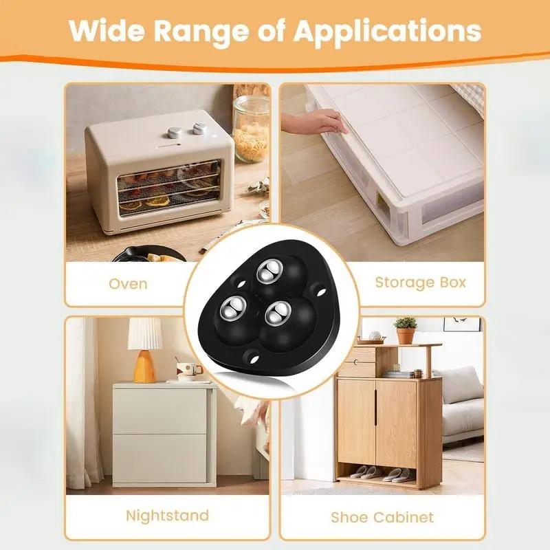 Kitchen Appliance Caster 4/8pcs Load Capacity Sticky Furniture Casters Wheels Household Wear Resistant Small Appliance Sliders