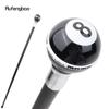 Black White Eight Ball Silver Walking Cane Fashion Decorative Walking Stick Gentleman Elegant Cosplay Cane Crosier 92cm