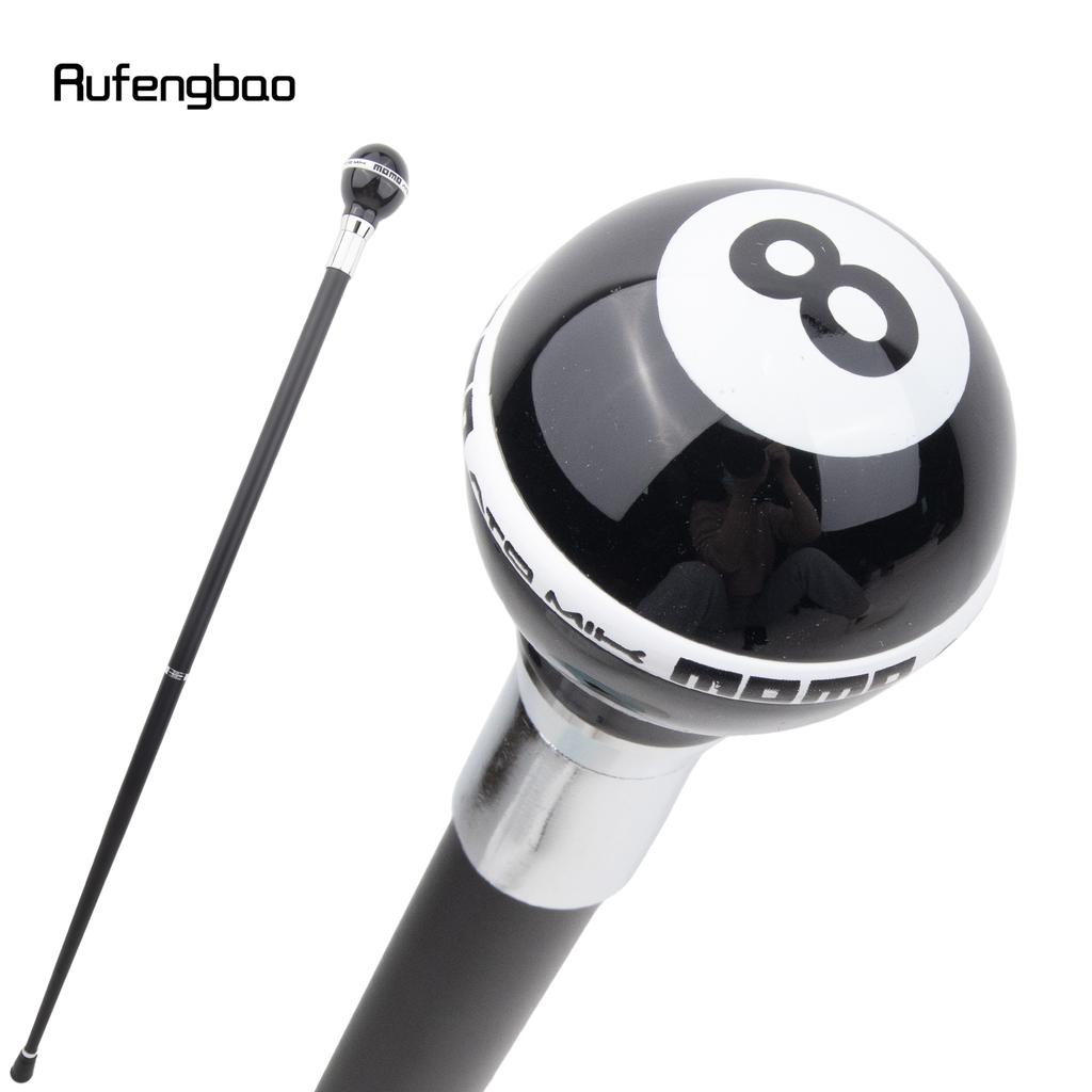 Black White Eight Ball Silver Walking Cane Fashion Decorative Walking Stick Gentleman Elegant Cosplay Cane Crosier 92cm