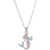 18K Gold Zircon Mermaid & Water Drop Clavicle Necklace
