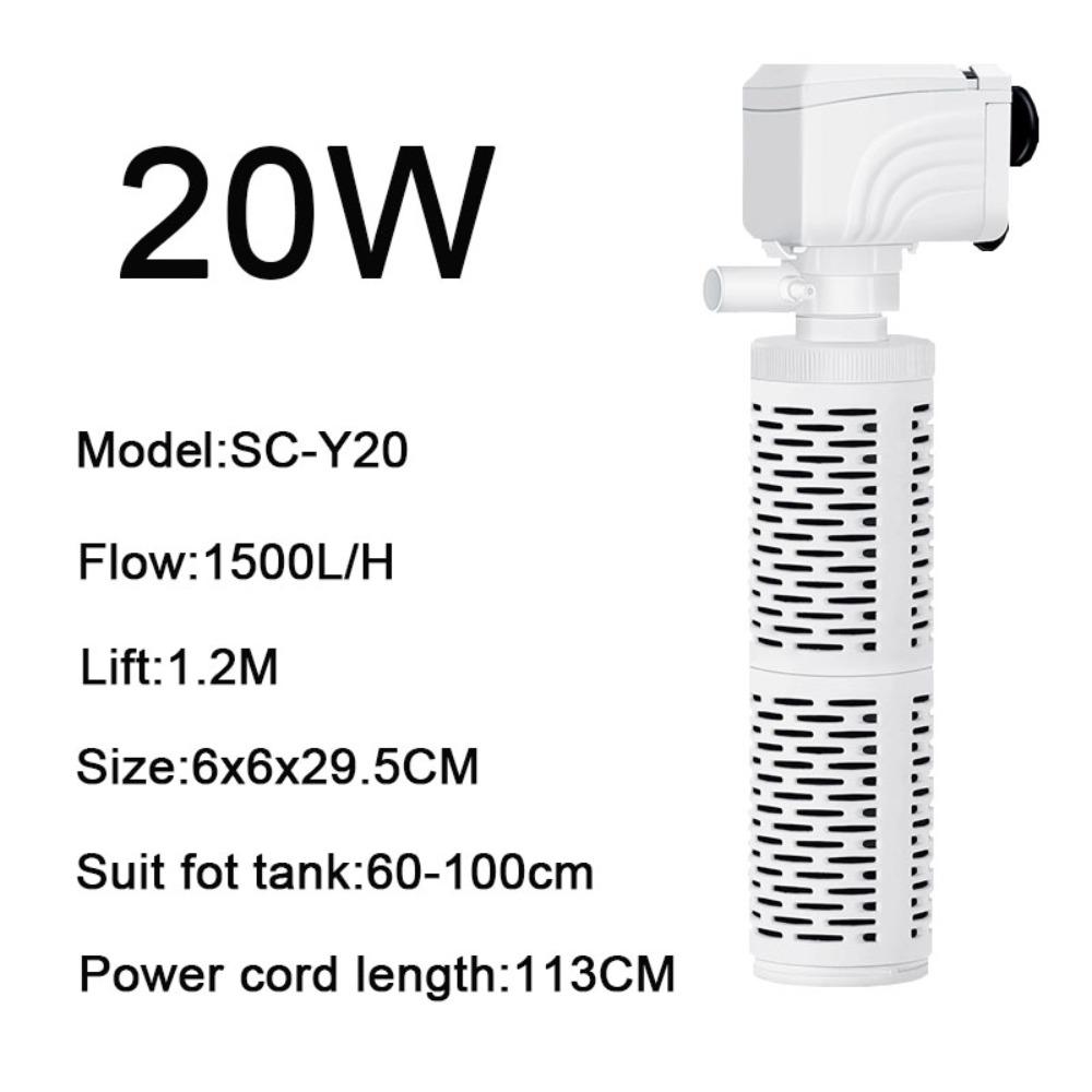 1Pcs Submersible Fish Tank Air Pump Internal Filter Water Changer Pump Silent Aquarium Filter Pump