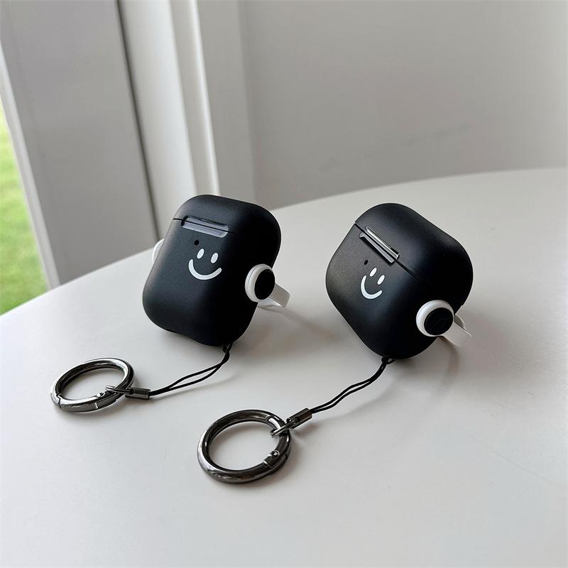 Simple smiley face for AirPods pro1 generation protective cover lock 1st generation pro1 apple bluetooth headset soft case