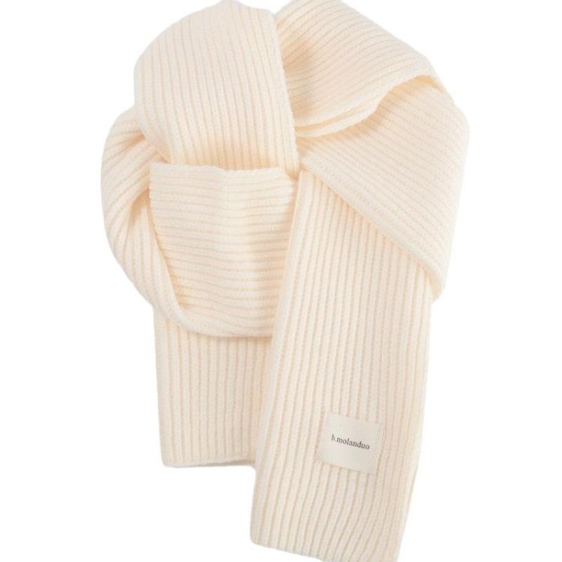 Solid Color Thicken Knitted Versatile Scarf for Women Winter Soft Comfortable Korean Version Warm Shawl for Women Female Outdoor