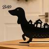 Creative Holiday Countdown 24?Day Christmas Dachshund Decor, Metal Silhouette Advent Calendar Ornament, Lover Gifts Funny Tabletop Decoration