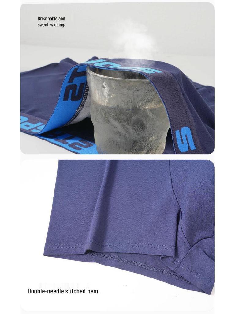 Men's Modal Sport Boxer Briefs with U-Shaped Pouch - Breathable, Plus Size, Mid-Rise