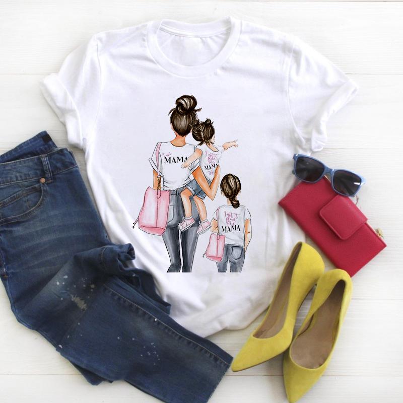 New Arrival Funny Round Neck Tshirt Women Simple T-Shirt Cartoons Short-Sleeve New Tee Basic T Shirt Ladies Top Female Summer