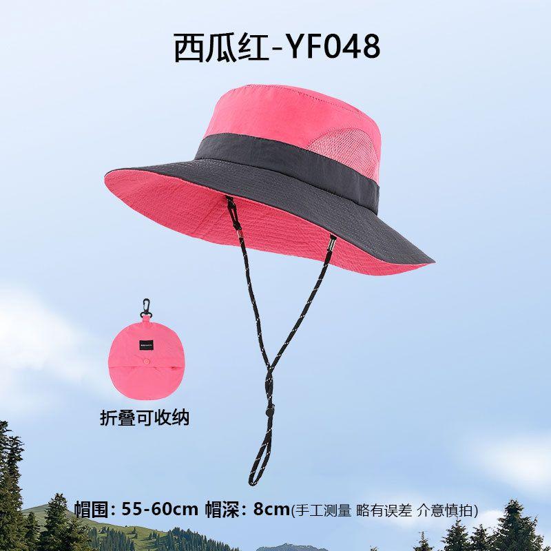 

Waterproof Quick-Drying Bucket Hat Storage Bag Bucket Hat Summer Thin Outdoor Alpine Cap Men s Sunhat Children YF048 watermelon red Adjustable cap circumference