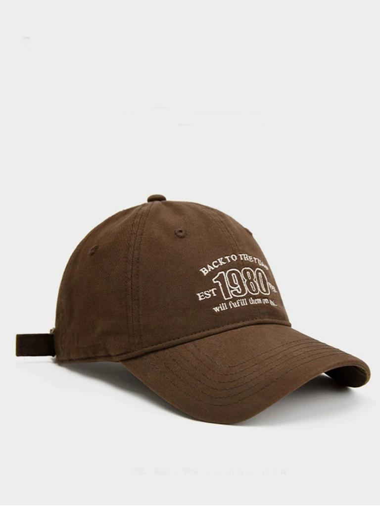 1 Unisex All Season Fashionable Pure Cotton Retro Letter Back To the 1980 Baseball Cap