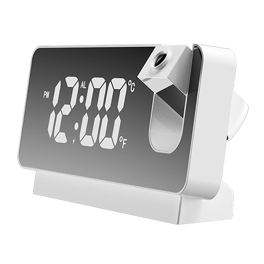 Projection Alarm Clock Large Display Versatile Silent Luminous Design USB Bedside Digital Projection Alarm Clock for Home Bedroom