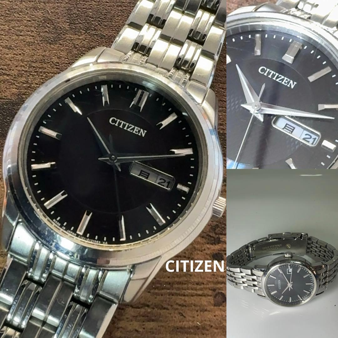Used CITIZEN Citizen Eco Drive Watch Body Black Dial Silver