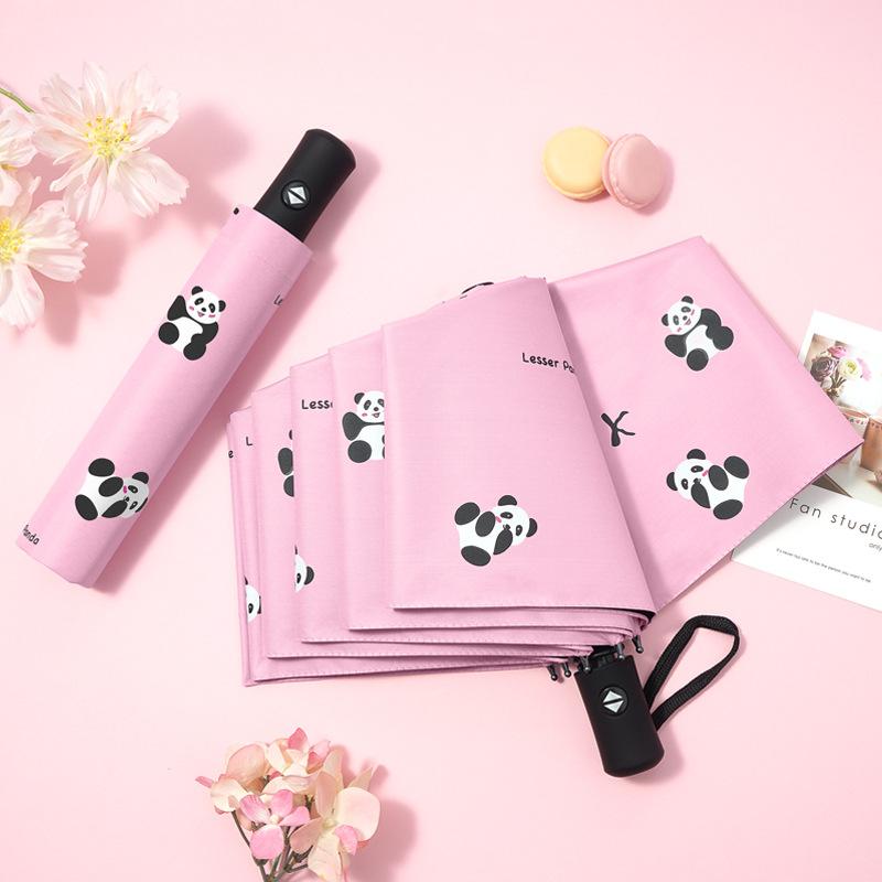 Umbrella High value weather and rain panda automatic portable parasol vinyl sun protection portable folding sun umbrella