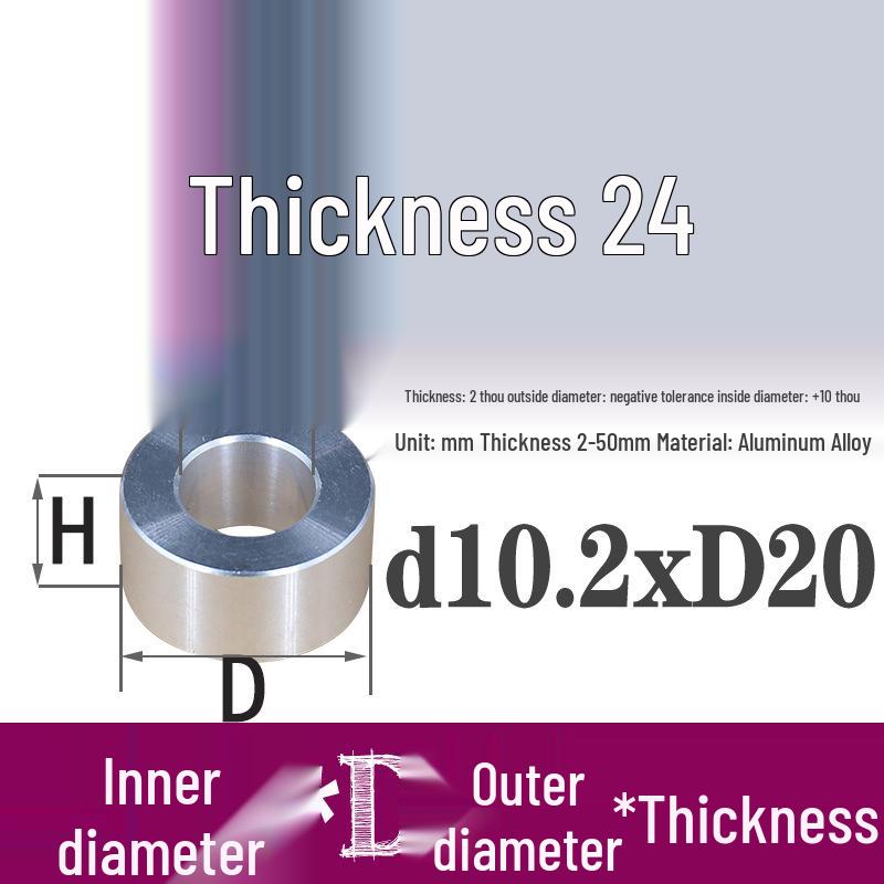 Außen-Ø 20mm Aluminiumlegierung Flache Unterlegscheibe Abstandshalter mit M6/M8/M10/M12 Innenloch - Metallwellenbuchse Isoliersäule.