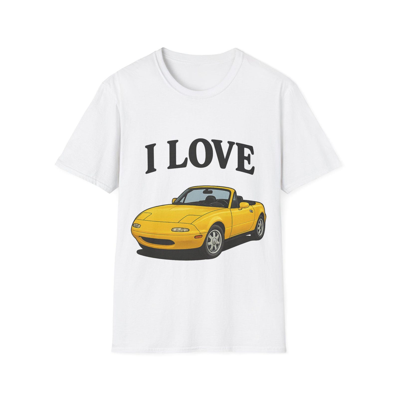 I Love My Yellow Convertible T-Shirt, Unisex T-Shirt, Car Lover Apparel, Gift for Auto Enthusiasts, Casual Summer Wear, Funny Car Shirt M