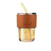 Bamboo Glass Cup: Versatile & High-Value Double-Walled Cup with Straw for Water, Coffee, & More - Premium Souvenir