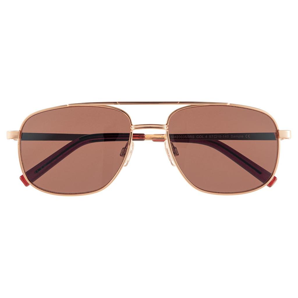 Meigan Sunglasses for Men, UV400, Teardrop Shape, Double Guard, Square Metal Frame, Matte Gunmetal Finish, GoldBrown, 7990-01