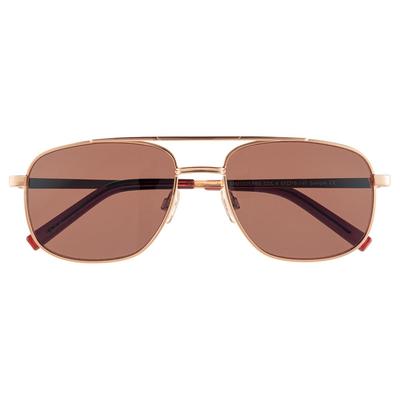 Meigan Sunglasses for Men, UV400, Teardrop Shape, Double Guard, Square Metal Frame, Matte Gunmetal Finish, GoldBrown, 7990-01