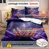 3Pcs Duvet Cover Set, Includes 1 Duvet Cover And 2 Pillowcases, No Insert Ultra-Soft Comfortable Breathable Purple Crown Pattern