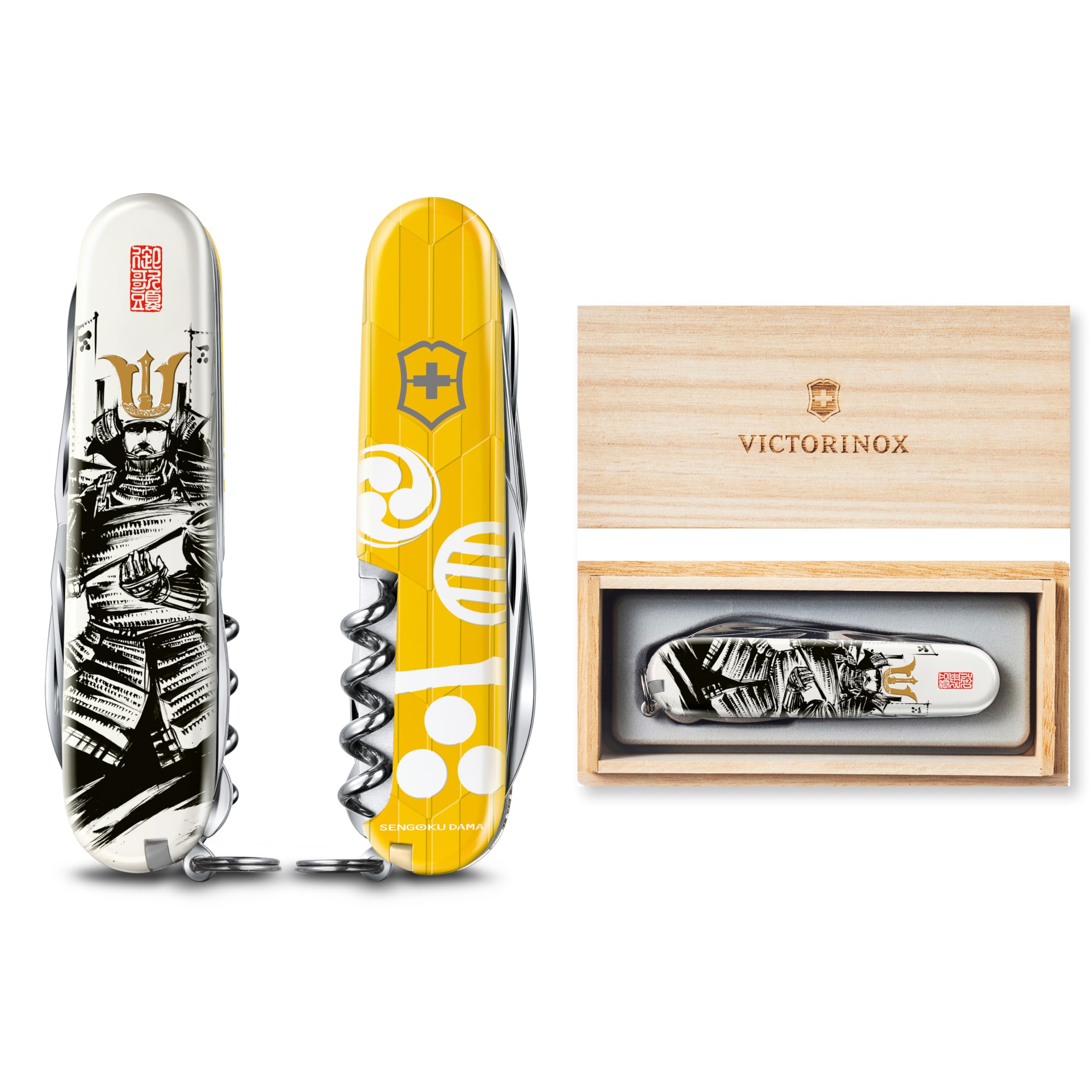 

VICTORINOX Sengoku Sumie Climber Mouri Motonaga Битва при Ицукушиме Коллекция мультитул специальная коробка из павловнии подлинный 1.3703.7-X21 жёлтый