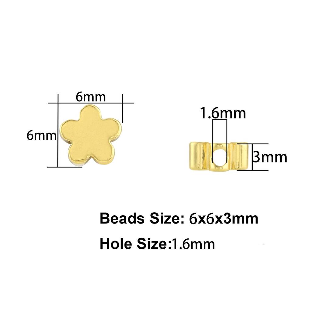 10pcs Copper Beads Charms Cross Heart Star Moon Beads Plated Crafts Color Retention Beads for Jewelry Making Diy Bracelet Necklace