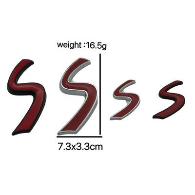Mini Personalized Decorative S Metal Car Emblem Sticker