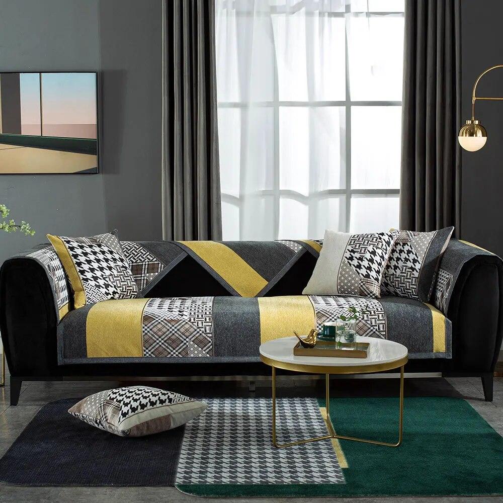 

Чехлы для диванов из синели, чехлы для диванов, скандинавские универсальные чехлы для угловых диванов, Нескользящие чехлы для диванов, разные размеры для гостиной 70x70cm 1pcs