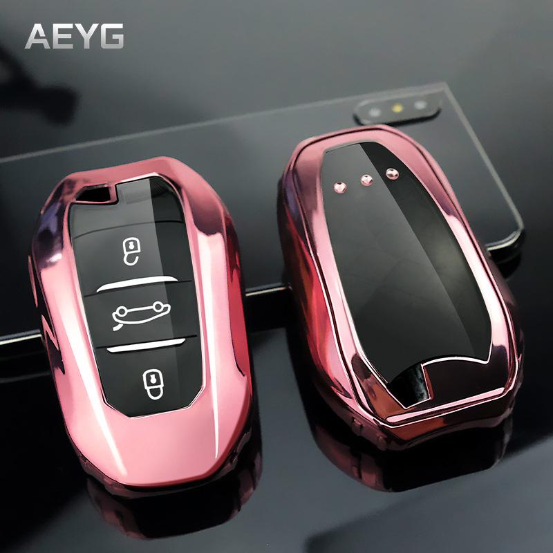 Měkké TPU Pouzdro na klíč od auta Kryt Skořepina Držák Fob Pro Peugeot 308 408 508 2008 3008 4008 5008 Pro Citroen C4 C6 C3-XR Příslušenství