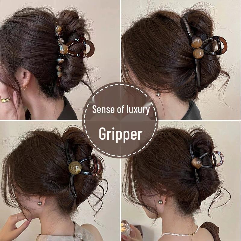 2025 Korean Style Large Updo Hair Clip for Thick Hair – Elegant Autumn Women’s Shark Clip