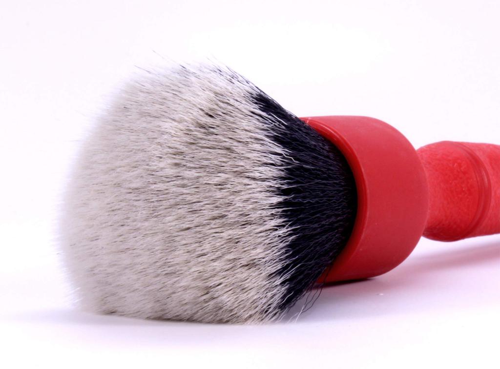 Detail Factory Tri-Grip Ultra Soft Detailing Brush, Long + Short, Interior, Exterior Comfortable Grip, Scratch-free Cleaning, Red