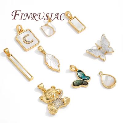 18K Gold Plated Charms For Necklace Making Accessories,Natural Shells Charms Pendants,DIY Jewelry Making Supplies