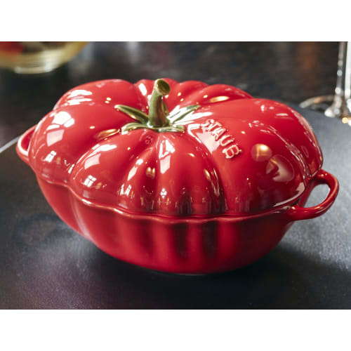 Staub Ceramic Tomato Cocotte, 12cm, Cherry, Heat-Resistant, Microwave-Safe (Official Japanese Product) 40511-855