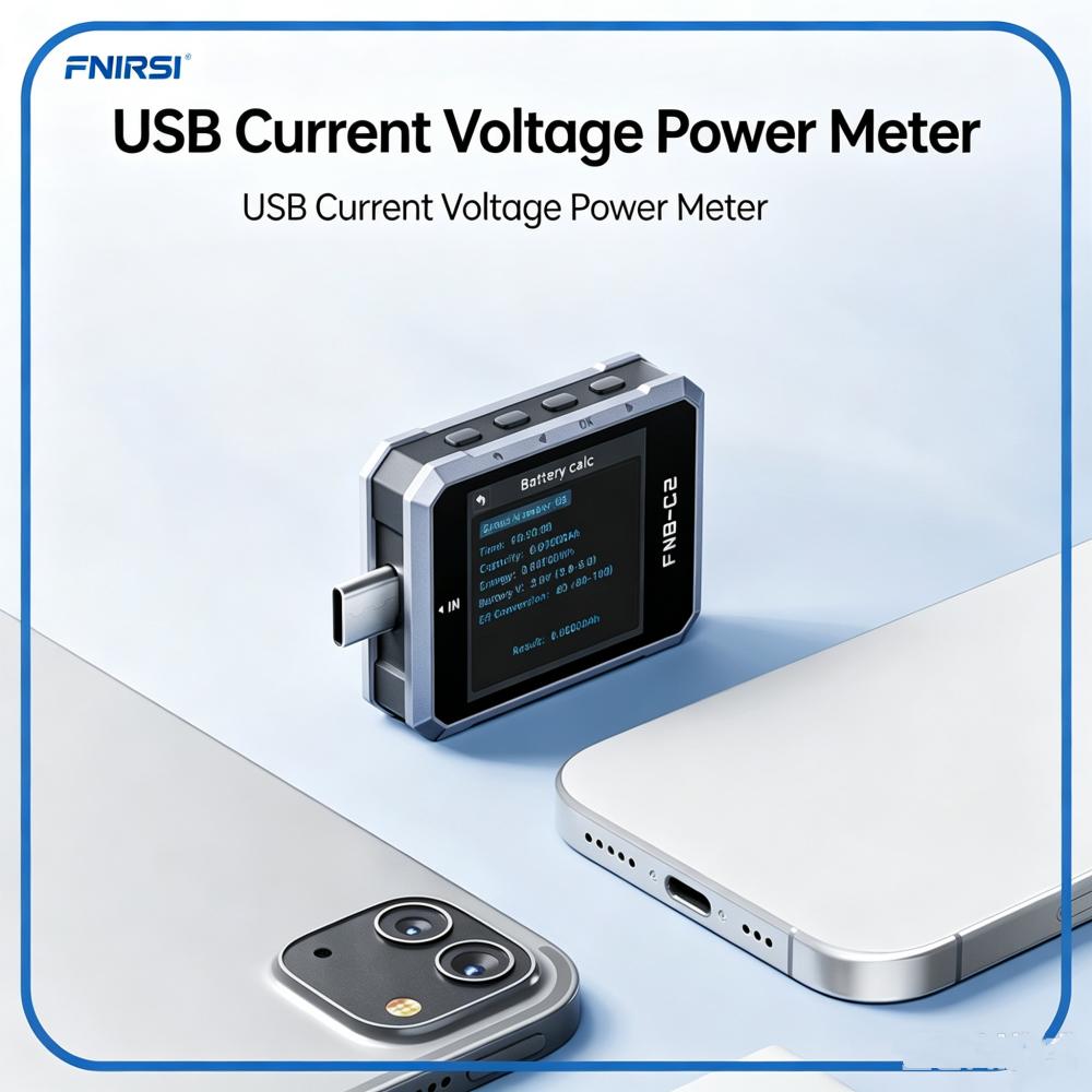 FNIRSI FNB-C2 6.5A 50V 240W 2 IN 1 Type-C USB Tester 1.54inch Digital Screen Voltmeter Current Power meter Cable Charger Test