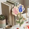 Unfinished Wood Wooden Ornament Flower Shape Table Decoration  Classroom Activity