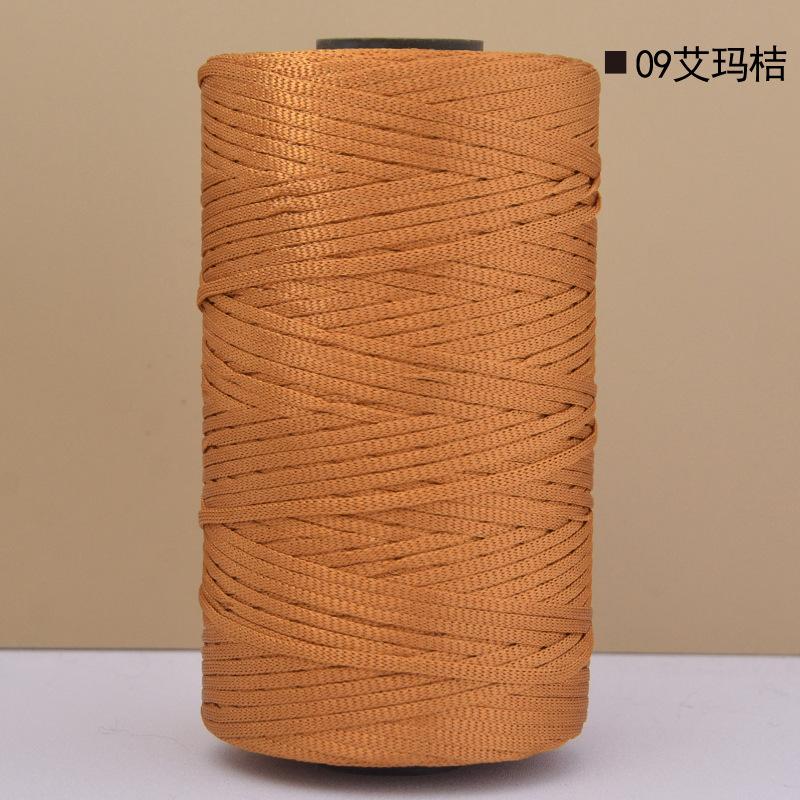 Mercerized Cotton Linen Light Body Ice Silk Flat Belt Wool Hand-Woven Crocheted Diy Hook Bag Hat Seat Cushion Hollow Thread