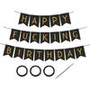 DS. DISTINCTIVE STYLE Happy Fucking Birthday Banner Black Funny Birthday Decorations for Men and Women