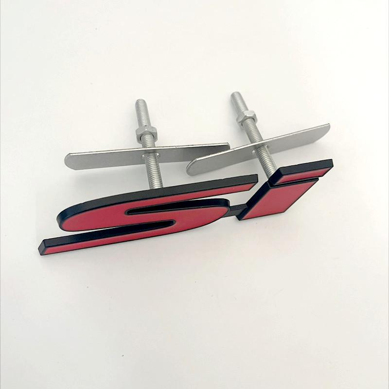 3D Metal SI Logo Rear Trunk Front Grille Auto Badge Chrome Sticker Car Emblem Badge Accessorie For Civic Accord Automobile