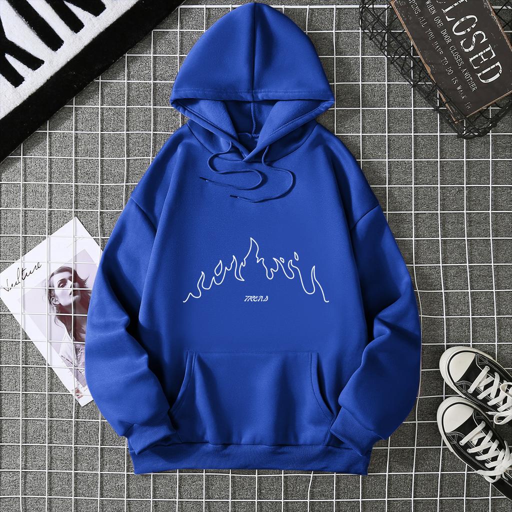 2025 new women's fleece sweater print pocket print hoodie