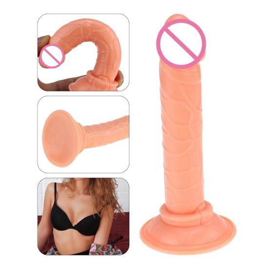 Dildo Anal Masturbator Bendable Smooth TPE Penis Thrusting Pleasure Wand for Lesbian