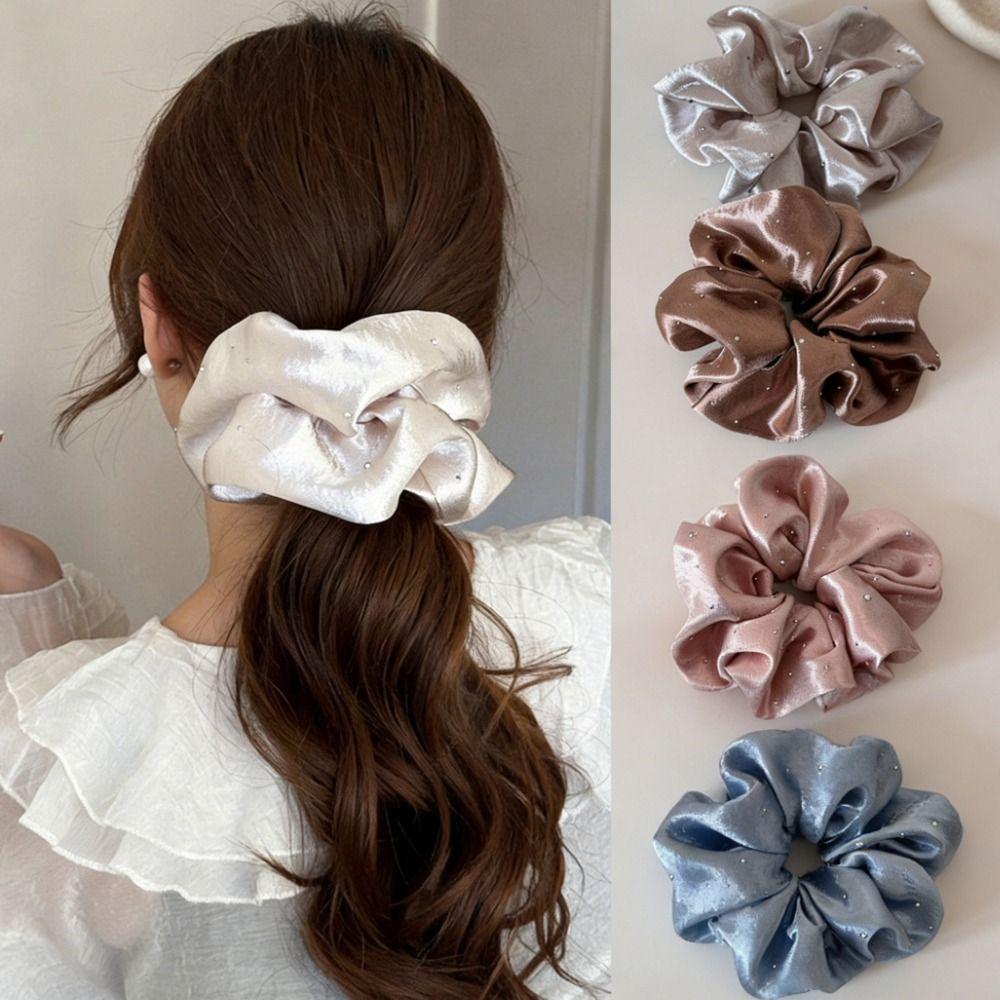 Multi Color Ponytail Hair Scrunchies Large Size Hair Bands Classic Elastic Hair Ties  Girls
