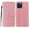 For iPhone 16 Pro Case Glitter PU Leather Wallet Card Slots Phone Cover